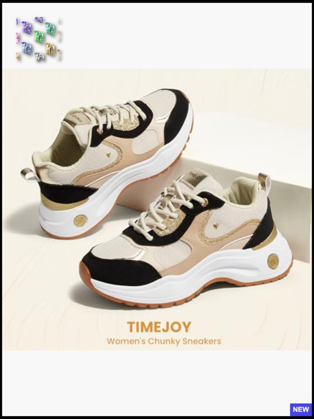 Chunky Platform Sneakers Retro Tennis Shoes Non-Slip Lace-Up Cushion Walking - Picture 6 of 7